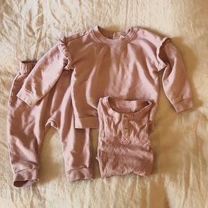 Mauve Jogger Sweatshirt Set